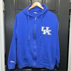University of Kentucky Wildcats Unisex Hoodie Size Med Blue Zip Front OVD
